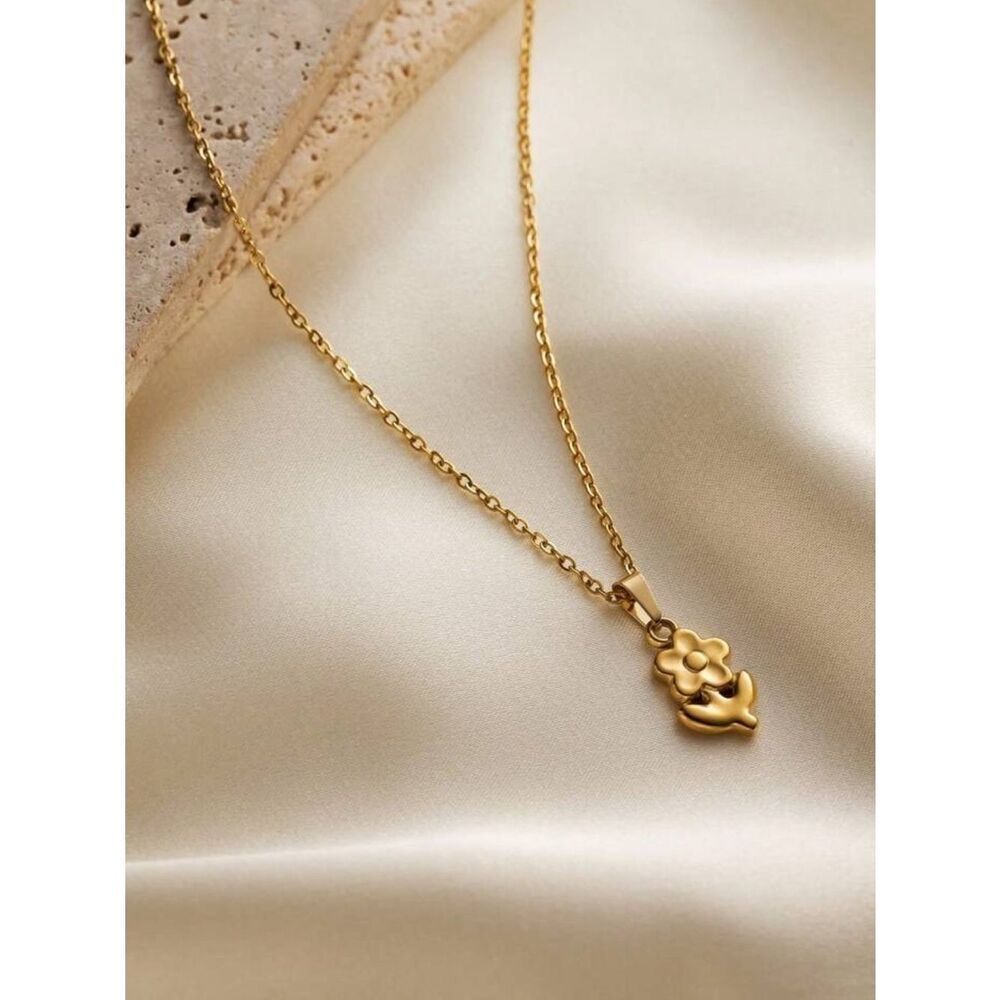 Gold Flower Necklace #2537